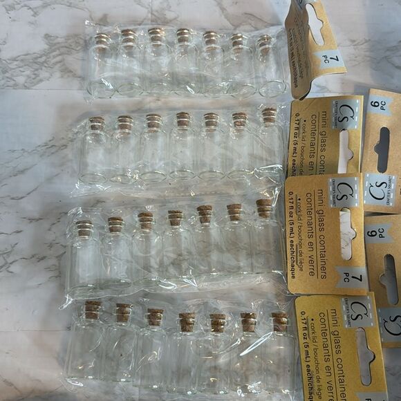 Mini aluminum Lid / cork lid Glass Vial Jars Containers craft potion bottles - Picture 3 of 7